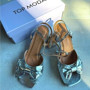 New - Silver Block Heels - Super Cute & Comfy!